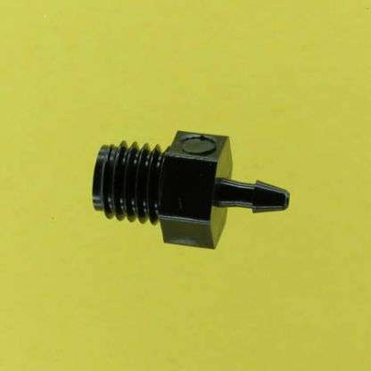 012102 (Adapters - Thread: 1/4"-28 UNF  Barb: 1/16"  Material: Black Nylon)