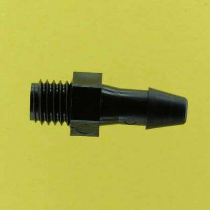 012402 (Adapters - Thread: 1/4"-28 UNF  Barb: 5/32"  Material: Black Nylon)