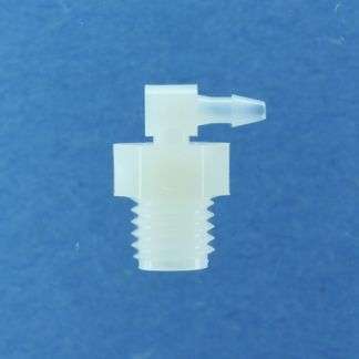 123107 (Threaded Elbows - Thread: 1/4-28 UNF  Barb: 1/16"  Material: Natural Nylon)