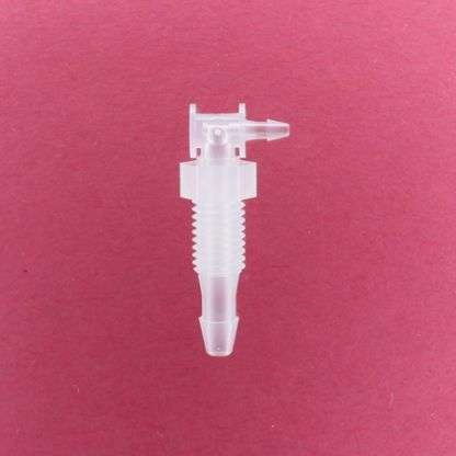 1332105 (Reduction Barbed Bulkhead Elbows - Thread: 1/4-28 UNF  Barb1: 1/8"  Barb2: 1/16"  Material: Polypropylene)