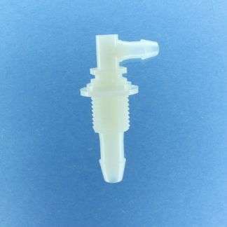 1338507 (Reduction Barbed Bulkhead Elbows - Thread: 1/4 NPSM  Barb1: 1/4"  Barb2: 5/32"  Material: Natural Nylon)