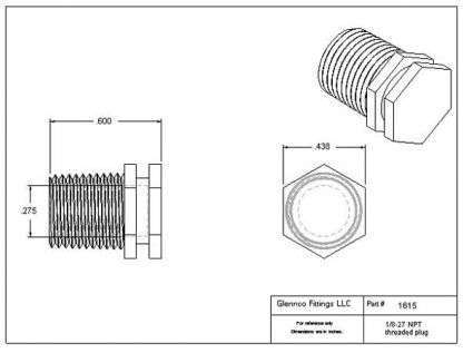 161505 (Threaded Plugs - Thread: 1/8" NPT  Material: Polypropylene)