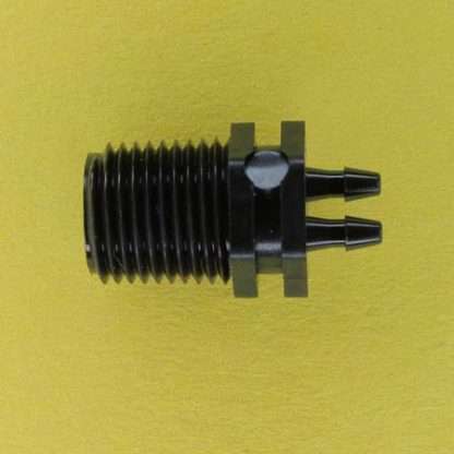 0130102 (Manifold Adapter - Thread: 1/8" NPT Barbs: 1/16" Material: Black Nylon)