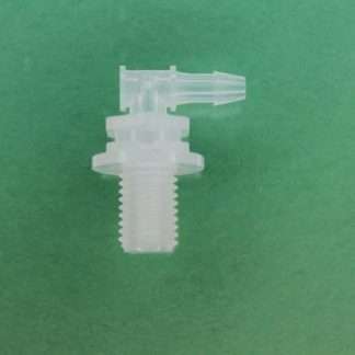 1324322 (Panel Mounts Elbow - Thread: 5/16-24 UNF Barb: 1/8" Material: Natural Kynar)